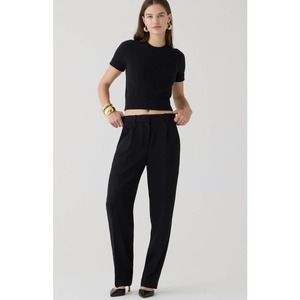 J. Crew Essential Pant in City Crepe Black Tapered Trouser Size 00